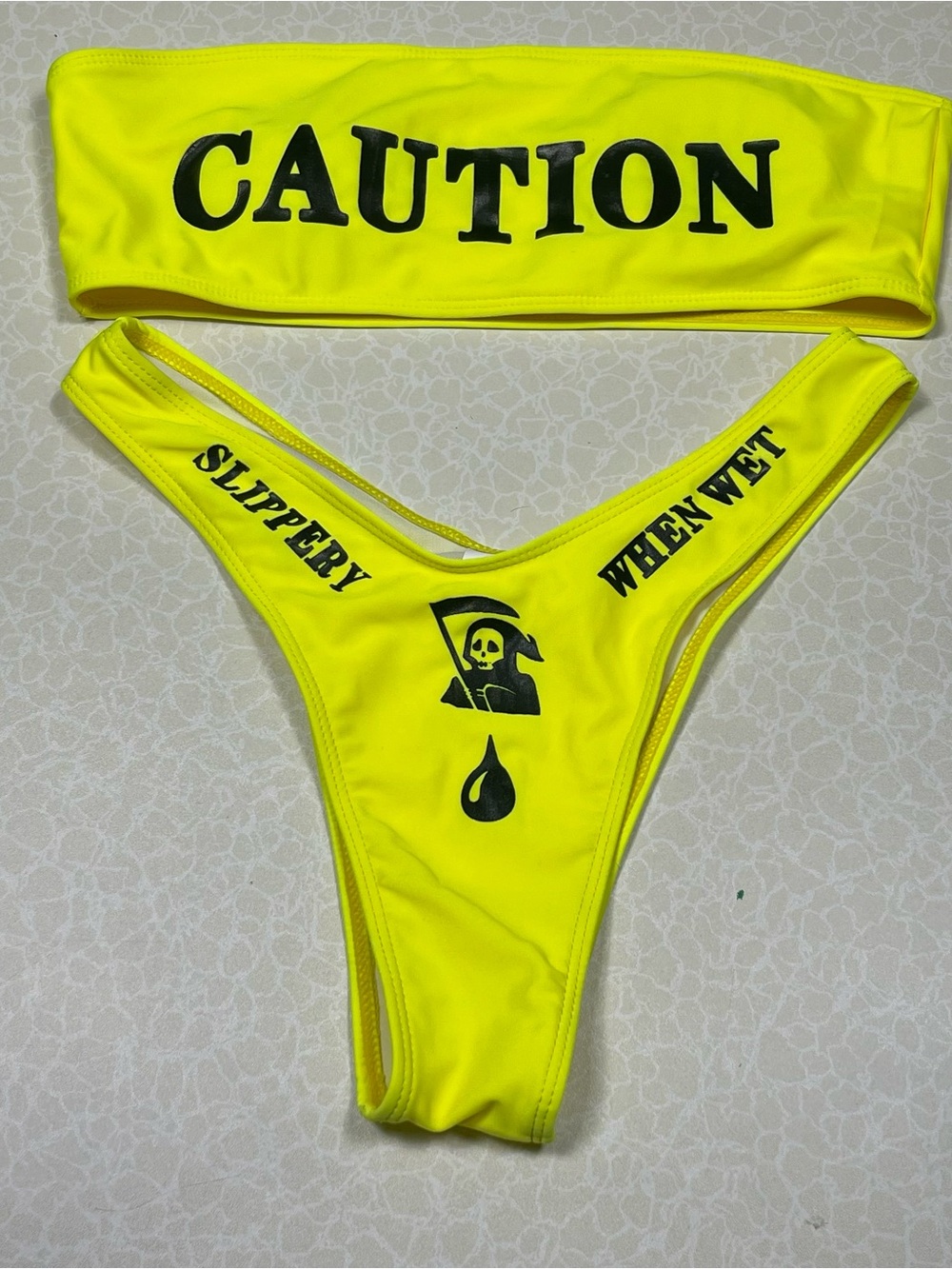 Neon Yellow Bandeau Bikini Set - Bright Yellow Women's Swimwear